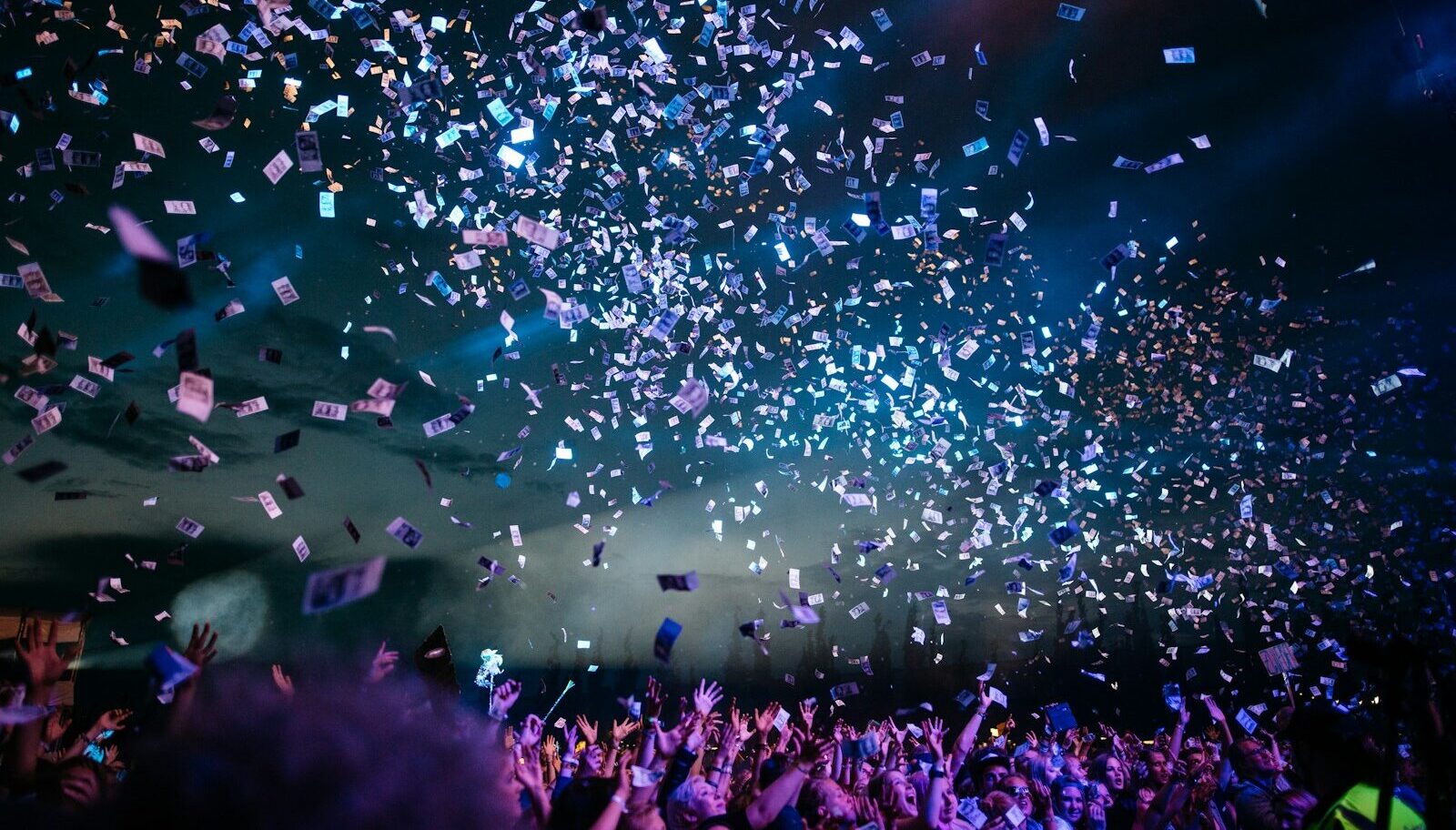 people partying with confetti